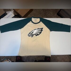 Majestic Mens Med Jalen Hurts Philadelphia Eagles Raglan 3/4 Sleeve T-Shirt